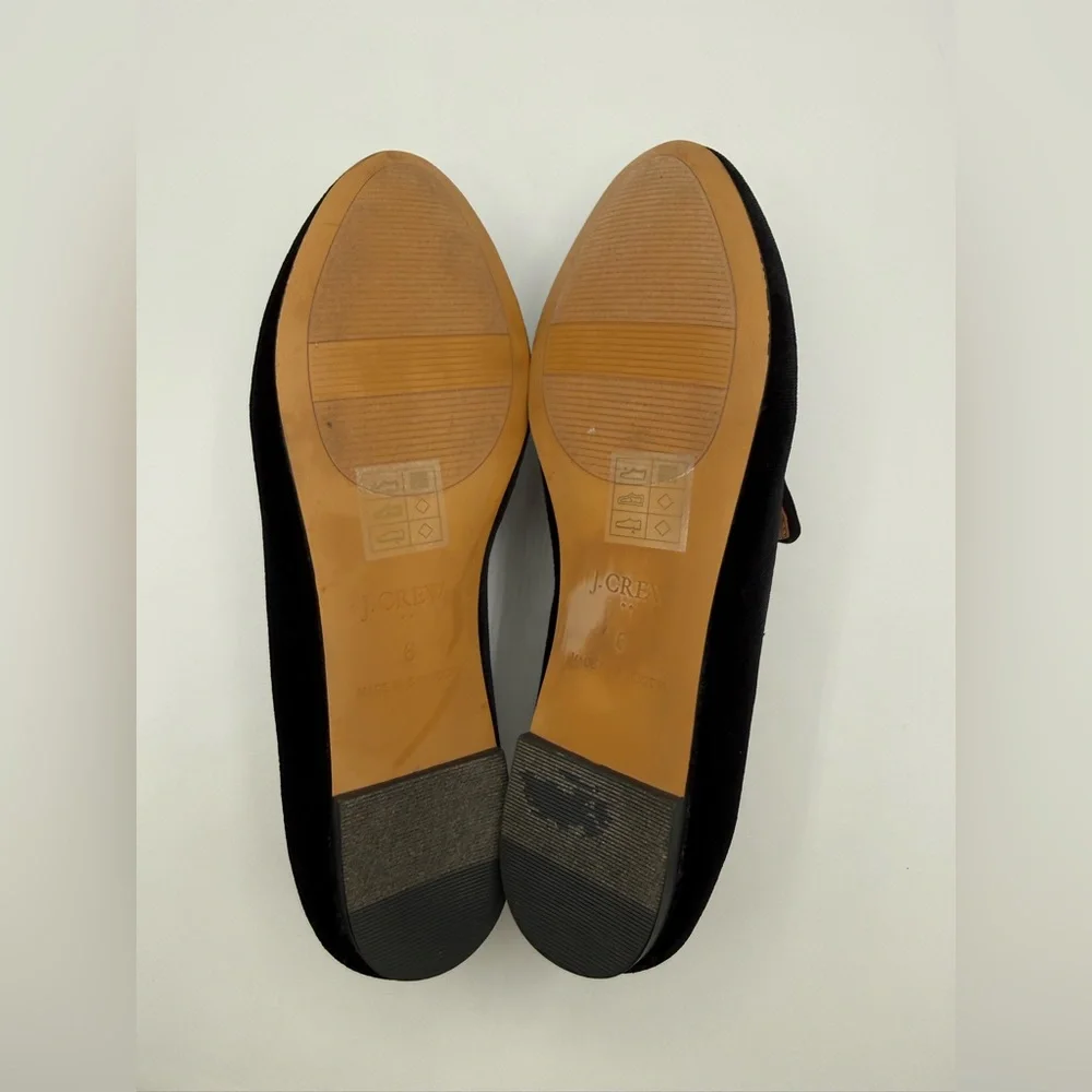 J. Crew Classic Black Velvet Slip-On Loafers – Elegant Minimalist Dress Flats - Picture 8 of 16